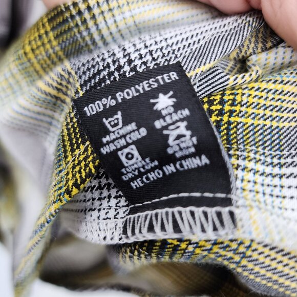 Dixon Flannel Co Sublime Plaid Shirt 2XL Button-Up Rock Band Yellow Black - Picture 5 of 8